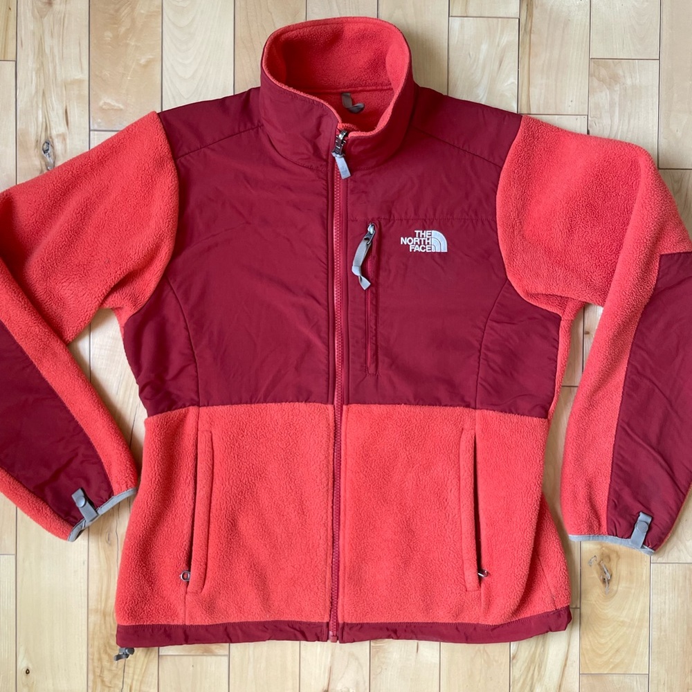 Orange and red North Face fleece - Size Medium